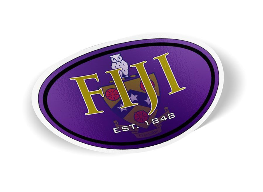 Fiji Fraternity Color Oval Decal FIJI Fraternity Color Oval Decal