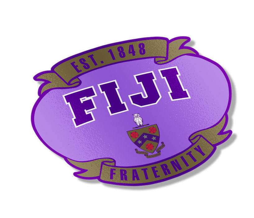 Fiji Fraternity Phi Gamma Delta Banner Crest Shield Decal FIJI Fraternity - Phi Gamma Delta Banner Crest - Shield Decal