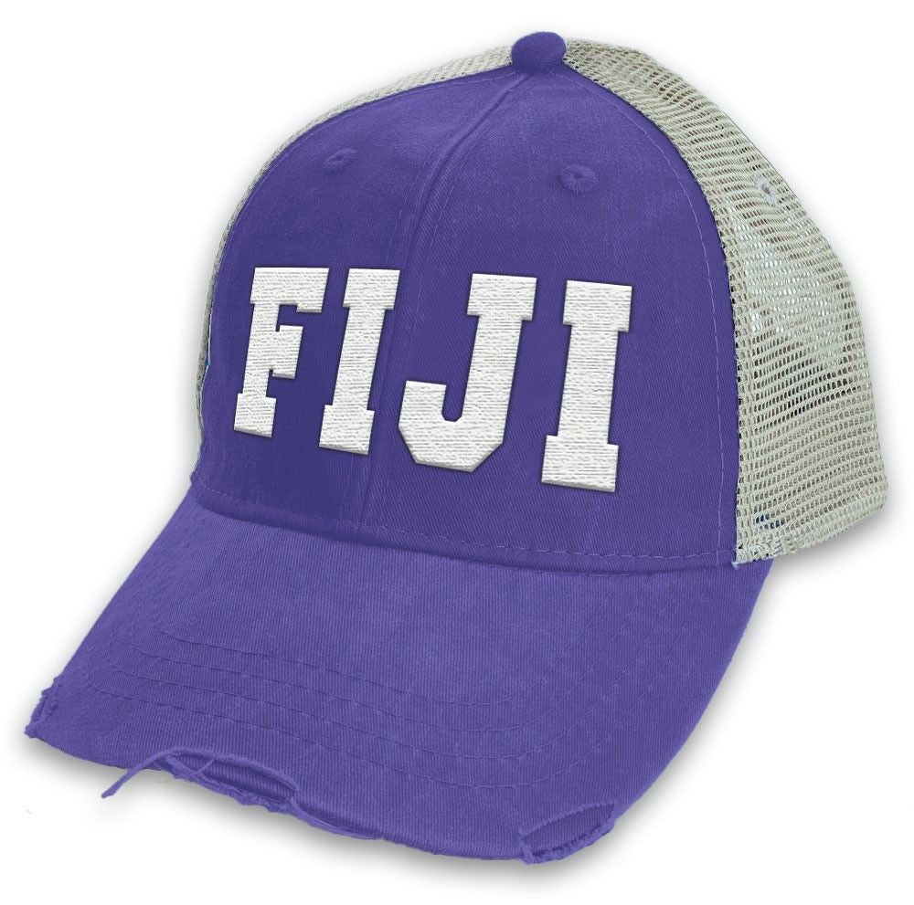 Fiji Distressed Trucker Hat FIJI Fraternity - Phi Gamma Delta Distressed Trucker Hat