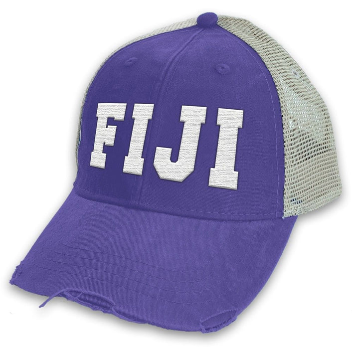 Fiji Distressed Trucker Hat FIJI Fraternity - Phi Gamma Delta Distressed Trucker Hat