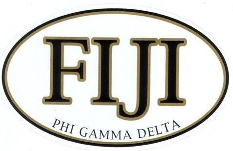 Fiji Fraternity Euro Decal Oval Sticker FIJI Fraternity Euro Decal Oval Sticker