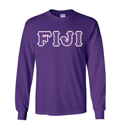 Phi Gamma Delta FIJI Fraternity Crest - Shield Twill Letter Longsleeve Tee