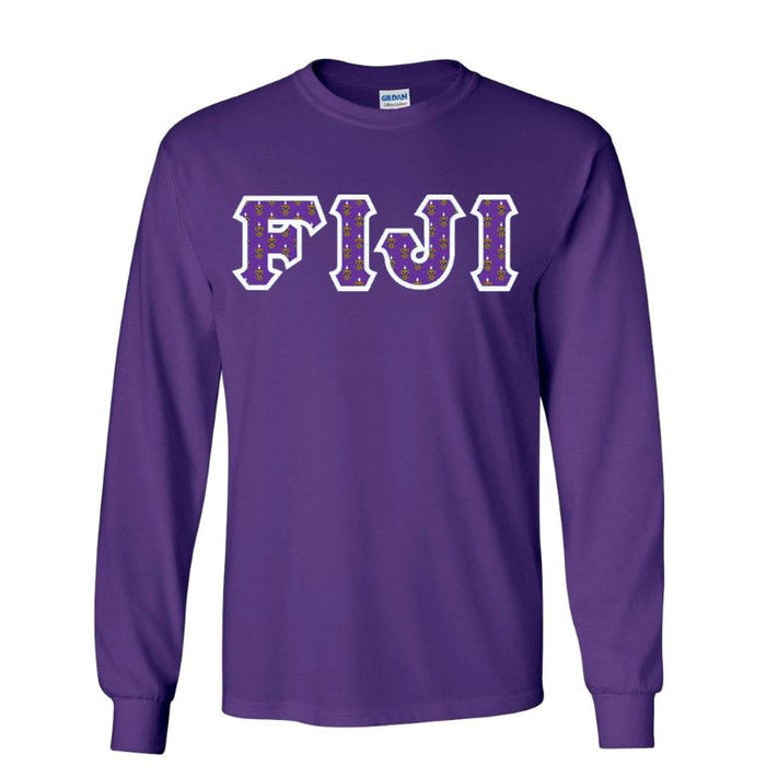 Fiji Fraternity Crest Shield Twill Letter Longsleeve Tee FIJI Fraternity Crest - Shield Twill Letter Longsleeve Tee