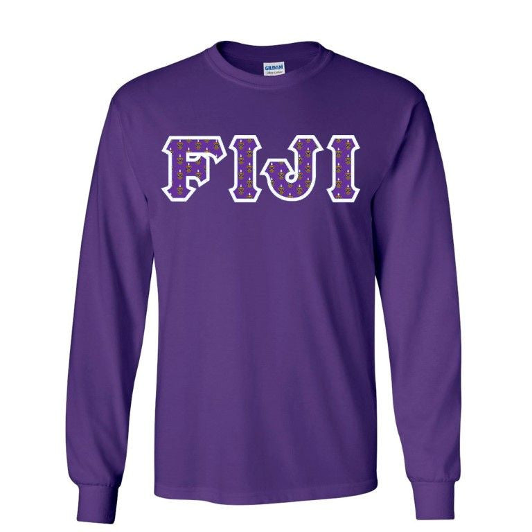 Fiji Fraternity Crest Shield Twill Letter Longsleeve Tee FIJI Fraternity Crest - Shield Twill Letter Longsleeve Tee