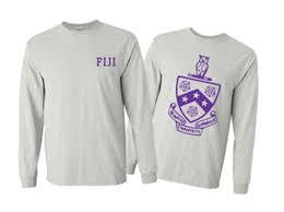 Printify Fiji Fraternity Phi Gamma Delta World Famous Crest Long Sleeve T Shirt FIJI Fraternity - Phi Gamma Delta World Famous Crest Long Sleeve T-Shirt