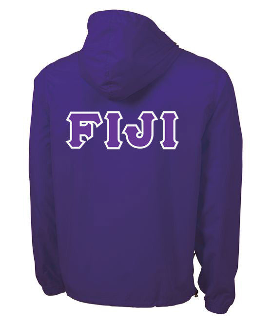Fiji Fraternity Embroidered Lettered Pack N Go Pullover FIJI Fraternity Embroidered Lettered Pack N Go Pullover