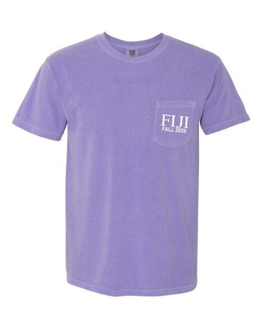 Phi Gamma Delta FIJI Fraternity - Phi Gamma Delta Greek Letter Comfort Colors Pocket Tee