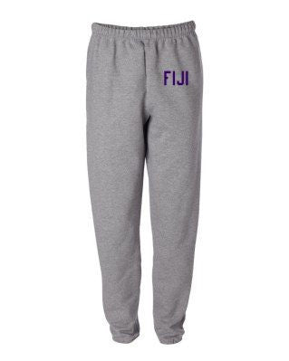 Fiji Greek Lettered Thigh Sweatpants FIJI Fraternity - Phi Gamma Delta Greek Lettered Thigh Sweatpants