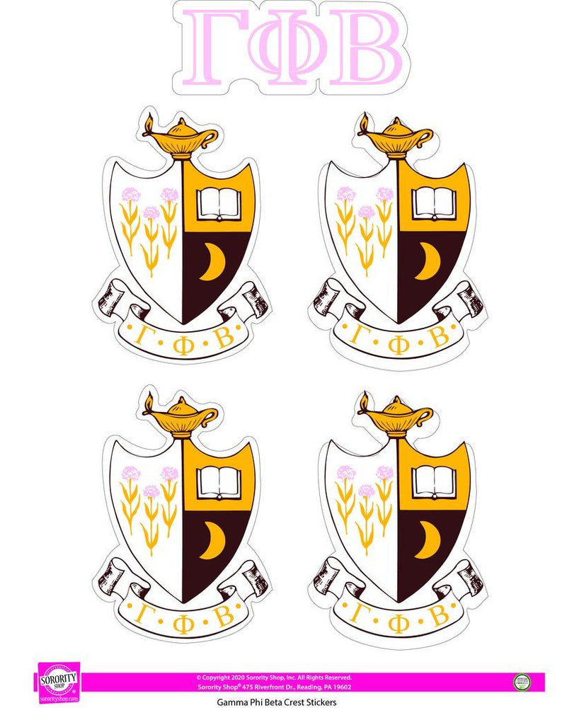 Gamma Phi Beta Crest Sticker Sheet Gamma Phi Beta Crest Sticker Sheet