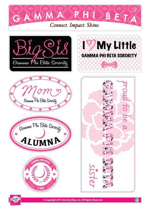 Gamma Phi Beta Gamma Phi Beta Family Sticker Sheet