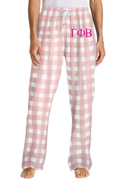 Gamma Phi Beta Gamma Phi Beta Flannel Lettered Plaid PJ's