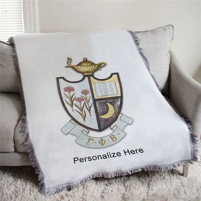 Gamma Phi Beta Full Color Crest Afghan Blanket Throw Gamma Phi Beta Full Color Crest Afghan Blanket Throw