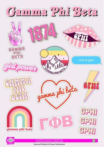 Gamma Phi Beta Girl Power Stickers Gamma Phi Beta Girl Power Stickers