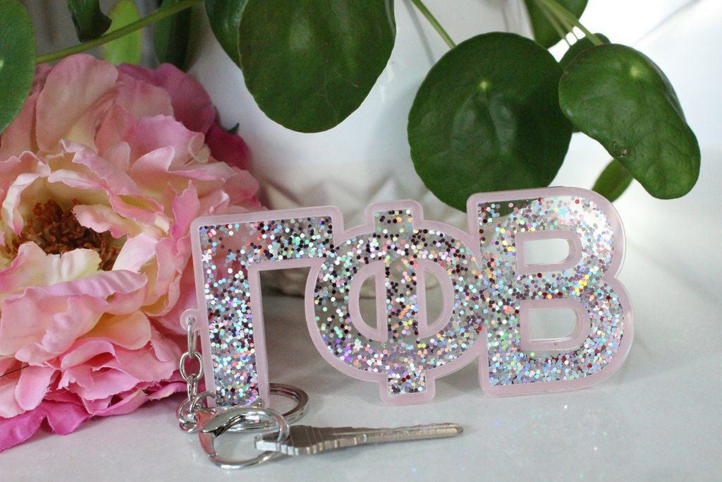 Gamma Phi Beta Glitter Keychain Gamma Phi Beta Glitter Keychain