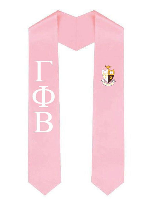 Gamma Phi Beta Greek Lettered Graduation Sash Stole With Crest Gamma Phi Beta Greek Lettered Graduation Sash Stole With Crest