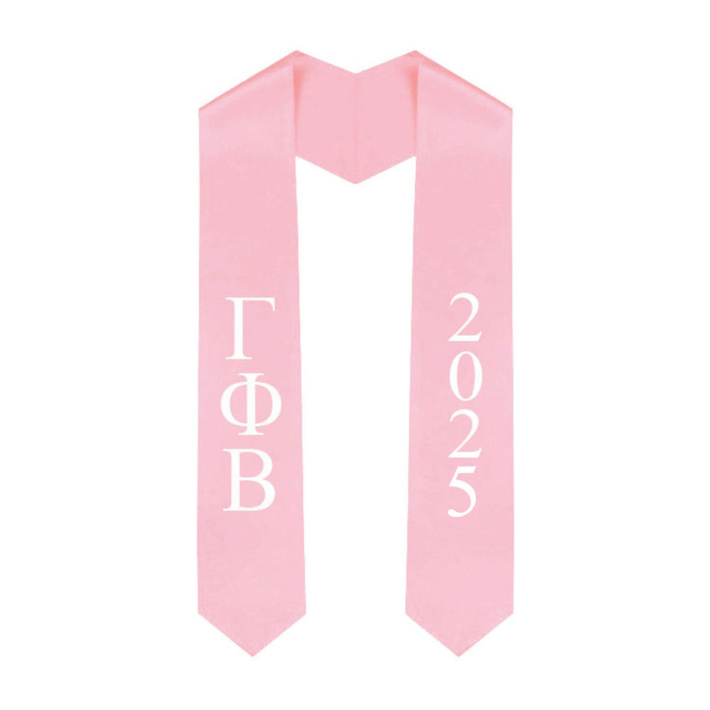 Gamma Phi Beta Greek Lettered Graduation Sash Stole With Year Best Value Gamma Phi Beta Greek Lettered Graduation Sash Stole With Year - Best Value