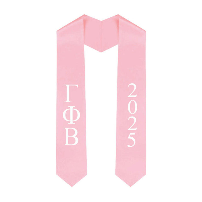 Gamma Phi Beta Greek Lettered Graduation Sash Stole With Year Best Value Gamma Phi Beta Greek Lettered Graduation Sash Stole With Year - Best Value