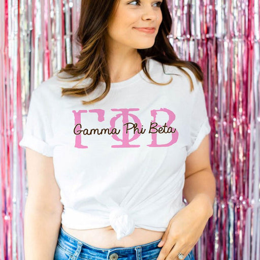 Gamma Phi Beta Gamma Phi Beta Greek Type Cotton Tee