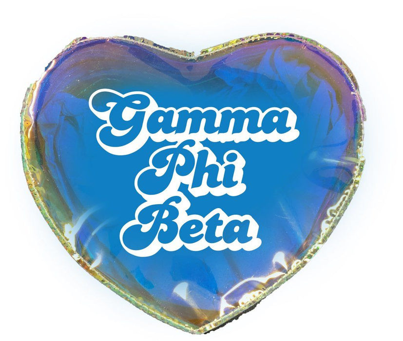 Gamma Phi Beta Heart Shaped Makeup Bag Gamma Phi Beta Heart Shaped Makeup Bag