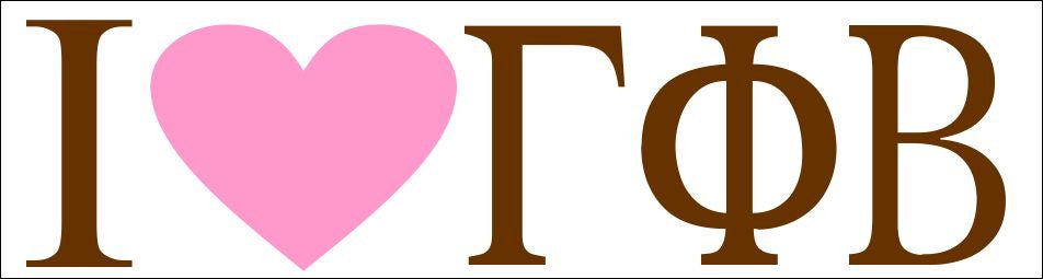 Gamma Phi Beta I Love Bumper Sticker Gamma Phi Beta I Love Bumper Sticker
