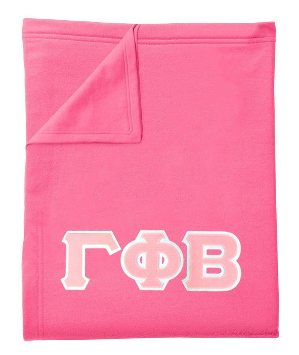 Discount Gamma Phi Beta Lettered Twill Sweatshirt Blanket DISCOUNT-Gamma Phi Beta Lettered Twill Sweatshirt Blanket