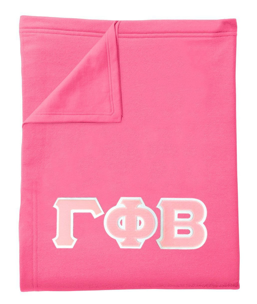Discount Gamma Phi Beta Lettered Twill Sweatshirt Blanket DISCOUNT-Gamma Phi Beta Lettered Twill Sweatshirt Blanket