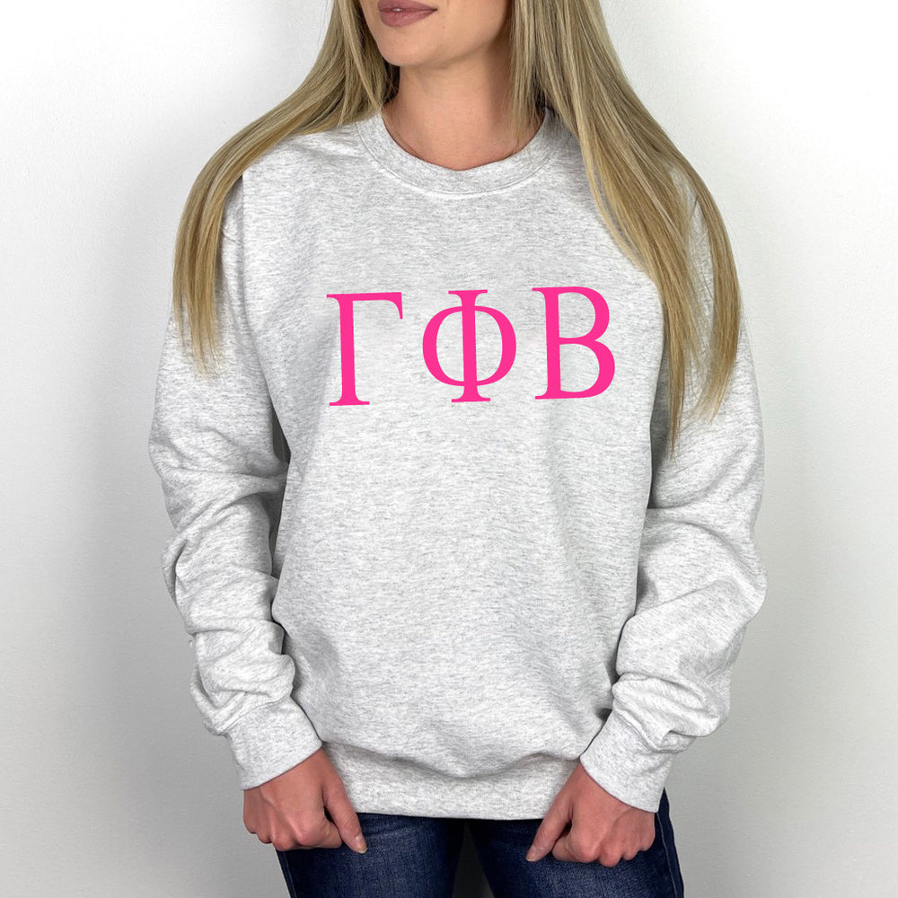 Gamma Phi Beta Lettered World Famous Greek Crewneck Gamma Phi Beta Lettered World Famous Greek Crewneck
