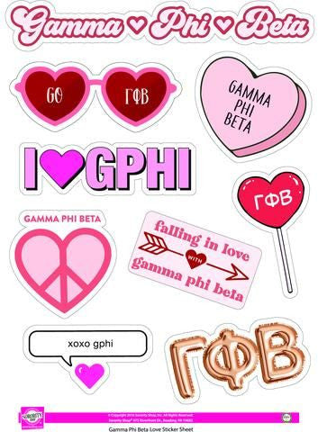 Gamma Phi Beta Love Theme Stickers Gamma Phi Beta Love Theme Stickers