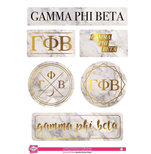 Gamma Phi Beta Gamma Phi Beta Marble Sticker Sheet