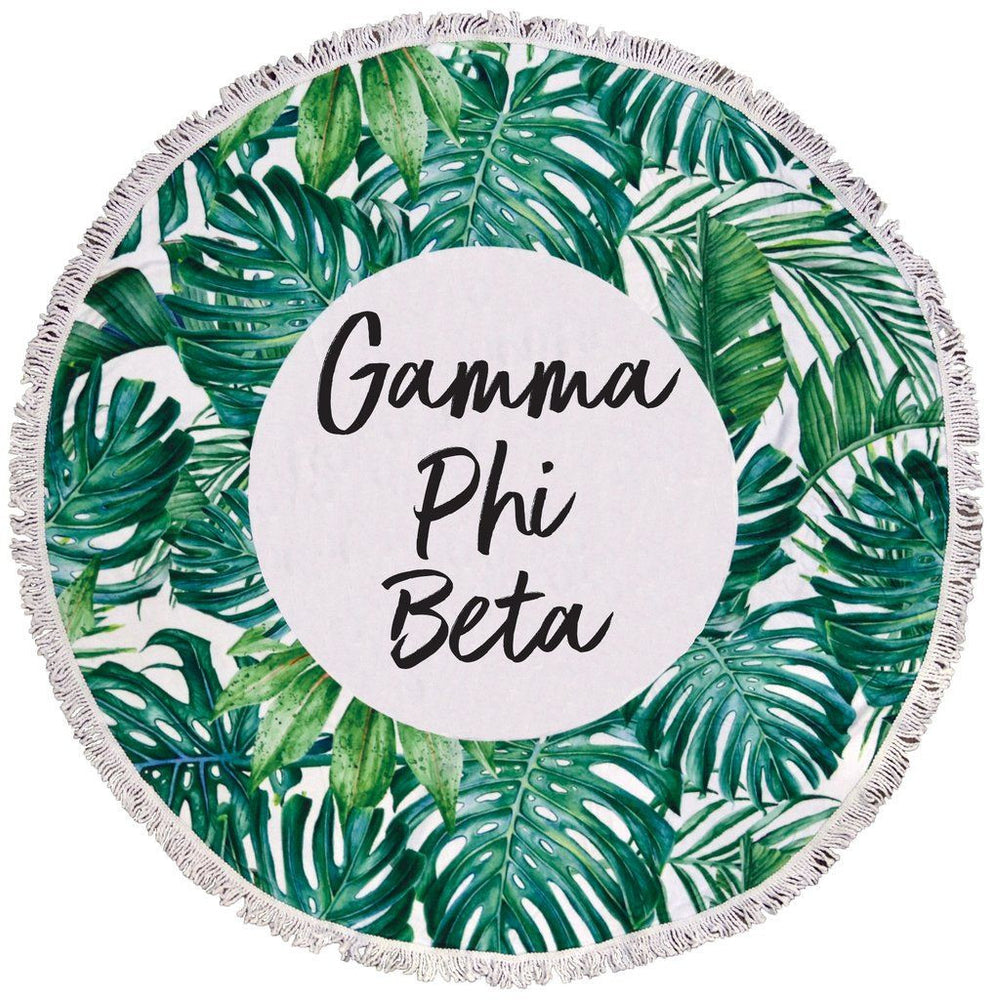 Gamma Phi Beta Palm Leaf Fringe Towel Blanket Gamma Phi Beta Palm Leaf Fringe Towel Blanket
