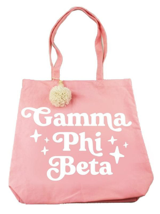 Gamma Phi Beta Retro Pom Pom Tote Bag Gamma Phi Beta Retro Pom Pom Tote Bag