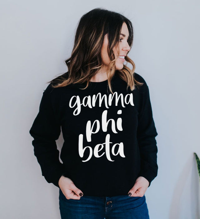 Gamma Phi Beta Script Crew Sweatshirt Gamma Phi Beta Script Crew Sweatshirt