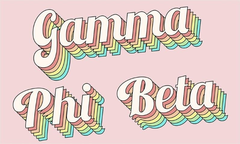 Gamma Phi Beta Sorority Retro Flag Gamma Phi Beta Sorority Retro Flag
