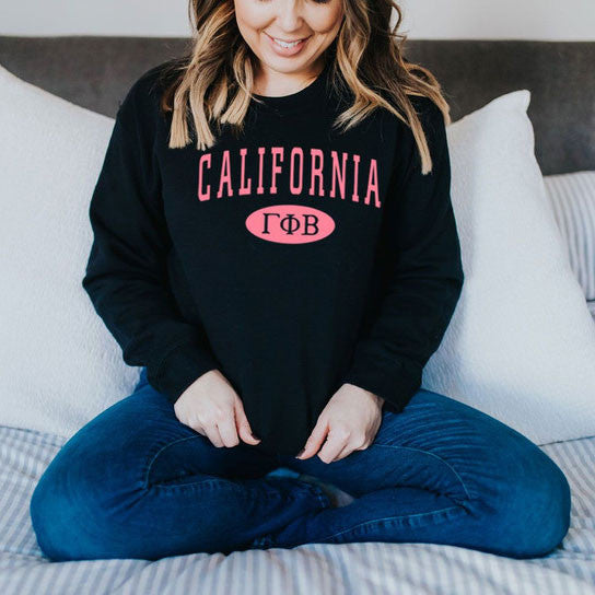 Gamma Phi Beta State Crewneck Sweatshirt Gamma Phi Beta State Crewneck Sweatshirt