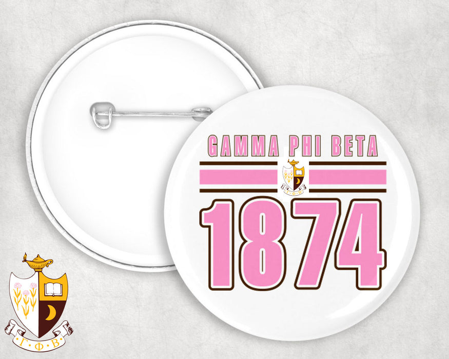 Gamma Phi Beta Stripe Established Pin Buttons Gamma Phi Beta Stripe Established Pin Buttons