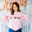 Printify Gamma Phi Beta Two Tone Lettered Crew Sweatshirts Gamma Phi Beta Two Tone Lettered Crew Sweatshirts