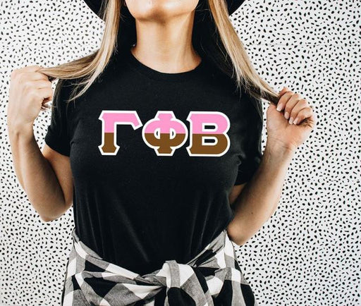 Gamma Phi Beta Gamma Phi Beta Two Toned Greek Lettered T-shirts