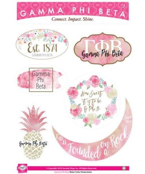 Gamma Phi Beta Gamma Phi Beta Water Color Stickers