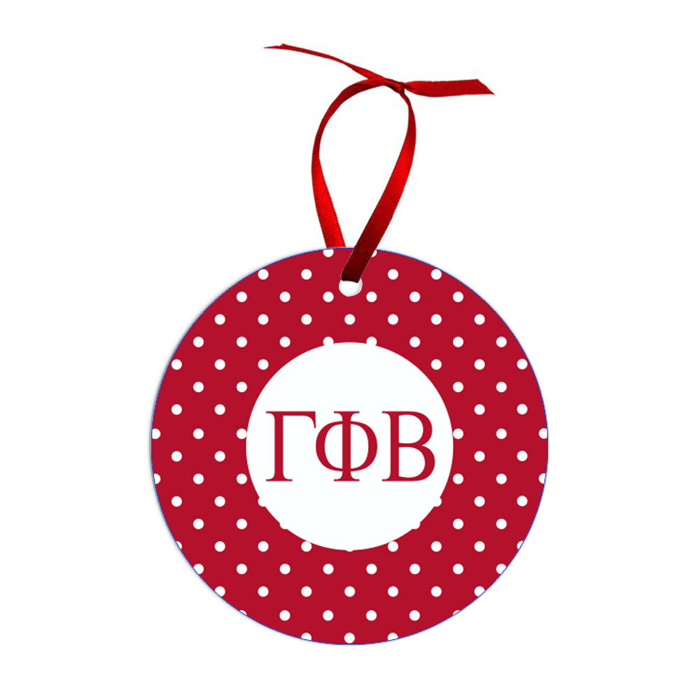 Beta Potka Gamma Phi Beta Polka Dots Christmas Ornaments — GreekU
