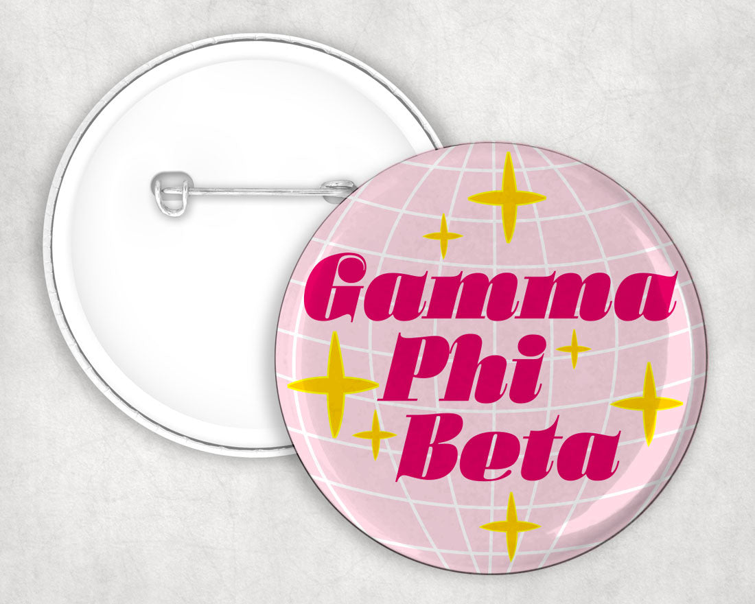 Gamma Phi Beta Disco Pin Buttons Gamma Phi Beta Disco Pin Buttons