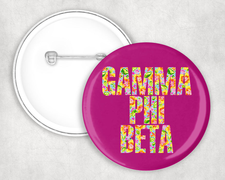Gamma Phi Beta Floral Pin Buttons Gamma Phi Beta Floral Pin Buttons