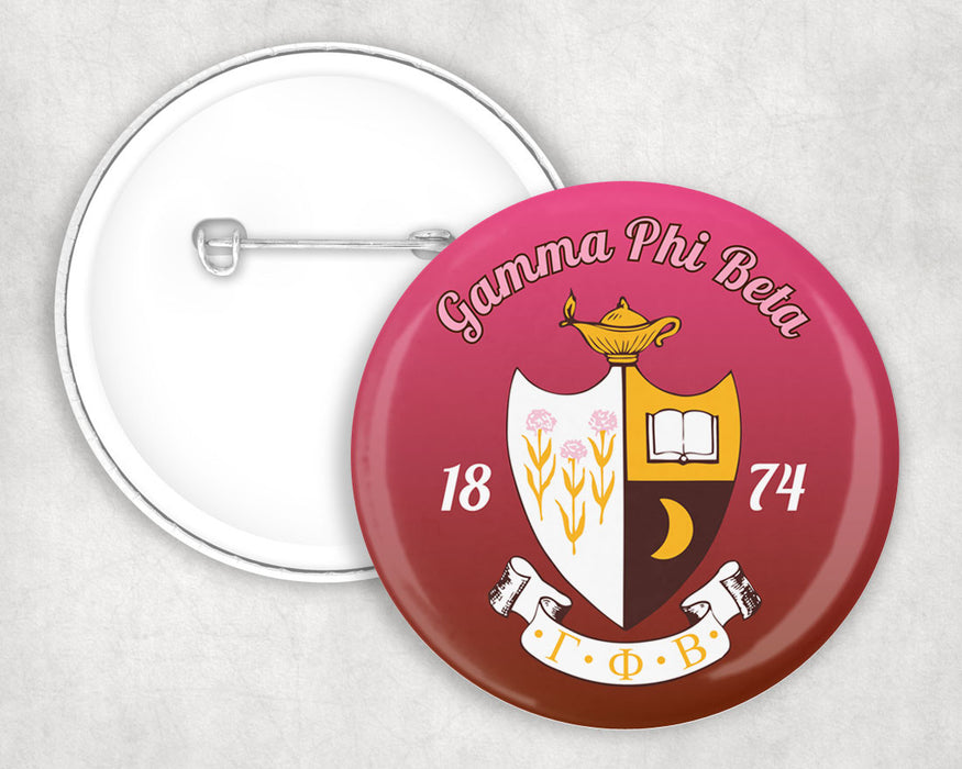 Gamma Phi Beta Classic Crest Pin Buttons Gamma Phi Beta Classic Crest Pin Buttons