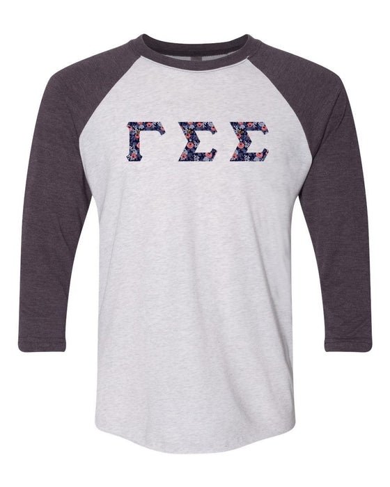 Gamma Sigma Sigma Unisex Tri Blend Three Quarter Sleeve Baseball Raglan Tee Gamma Sigma Sigma Unisex Tri-Blend Three-Quarter Sleeve Baseball Raglan Tee