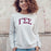 Gamma Sigma Sigma Arched Greek Lettered Crewneck Sweatshirt Gamma Sigma Sigma Arched Greek Lettered Crewneck Sweatshirt