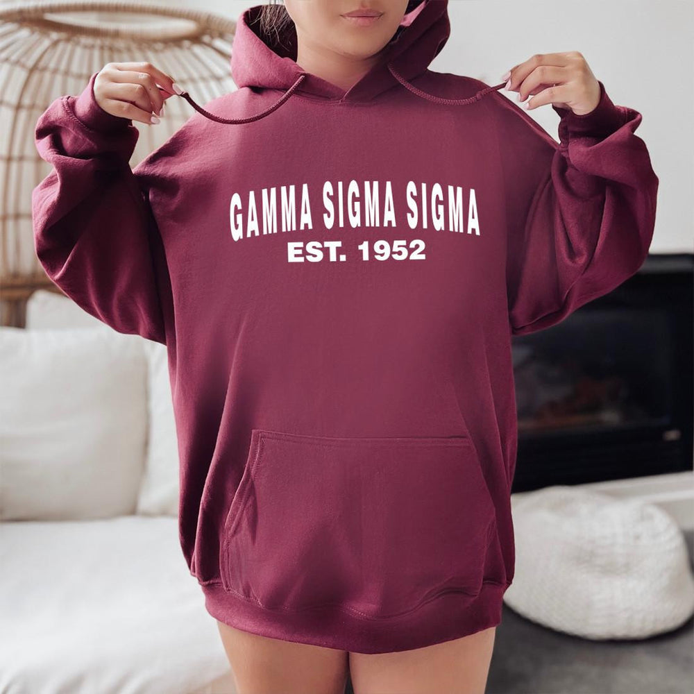 Gamma Sigma Sigma Established Hooded Sweatshirts Gamma Sigma Sigma Established Hooded Sweatshirts