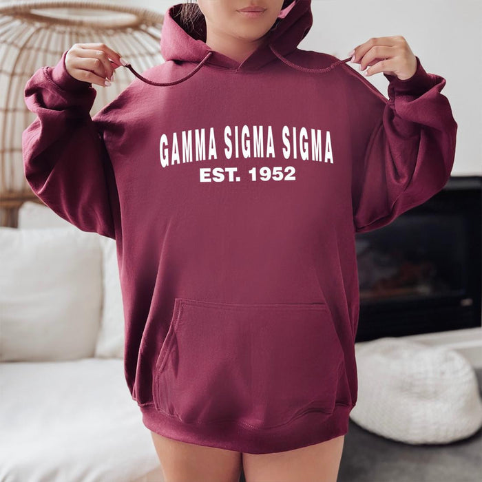 Gamma Sigma Sigma Established Hooded Sweatshirts Gamma Sigma Sigma Established Hooded Sweatshirts