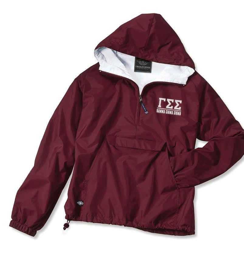 Gamma Sigma Sigma Greek Letter Anoraks Gamma Sigma Sigma Greek Letter Windbreaker Pullovers