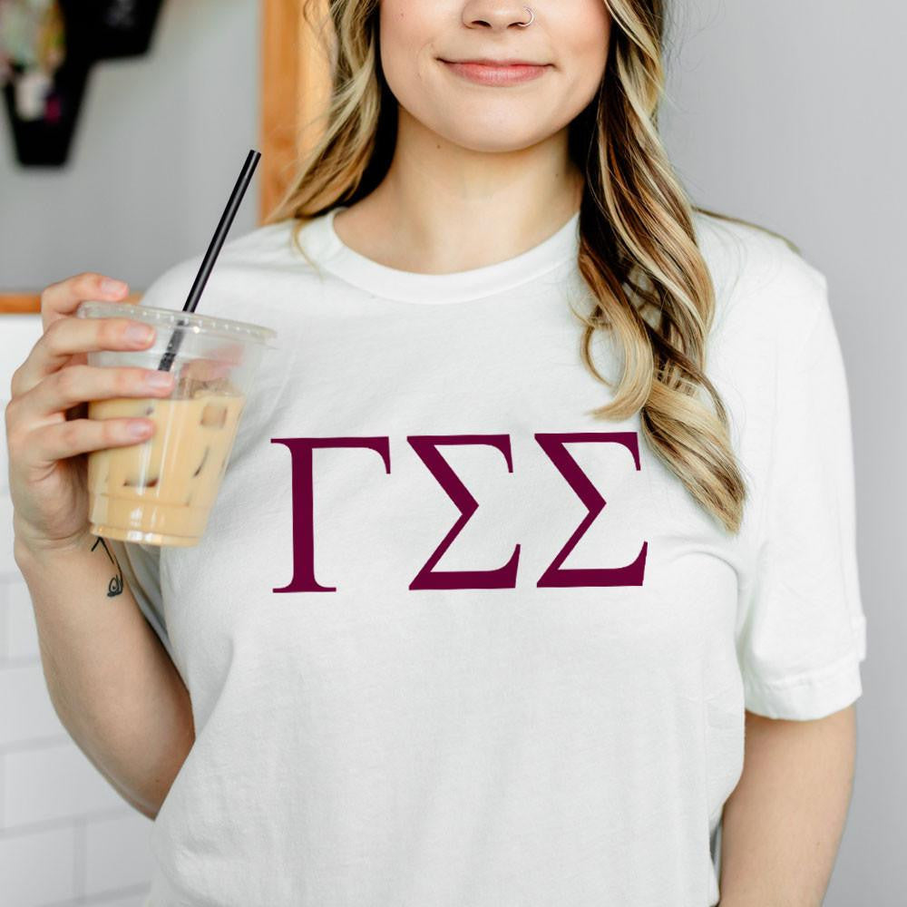 Printify Gamma Sigma Sigma Lettered Tees $24.95! Gamma Sigma Sigma Lettered Tees - $24.95!