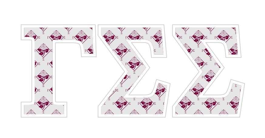 Gamma Sigma Sigma Mascot Greek Letter Sticker 2.5" Tall Gamma Sigma Sigma Mascot Greek Letter Sticker - 2.5