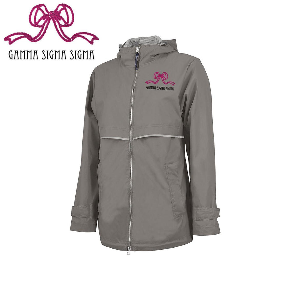 Gamma Sigma Sigma New Englander Bows Rain Jacket Gamma Sigma Sigma New Englander Bows Rain Jacket